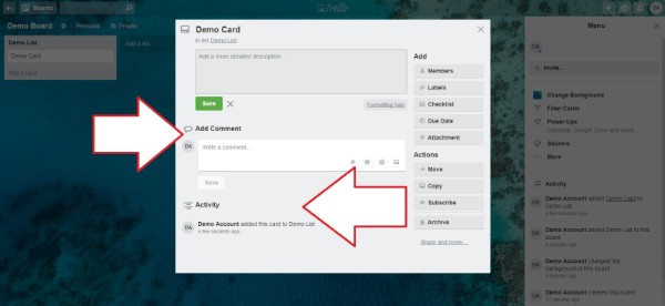 How to comment on Trello cards