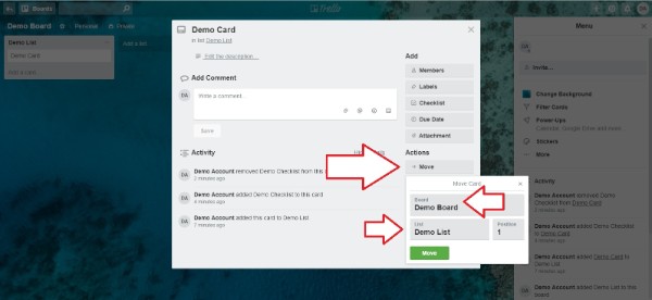 How to move cards in Trello