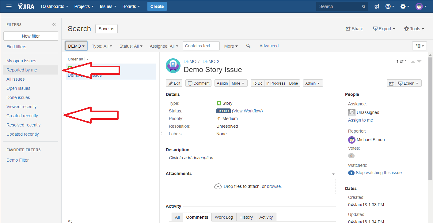 Search filters Jira for GDPR