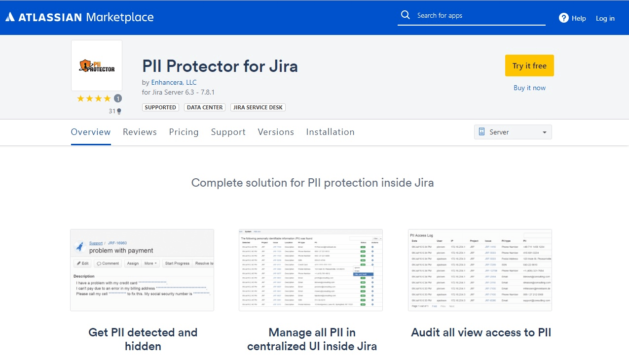 Atlassian Marketplace Jira Apps for GDPR