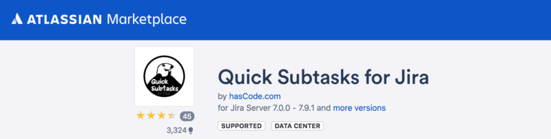 Free plugin Quick Subtasks for Jira