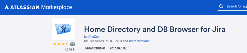 Home directory and DB Browser for Jira add on