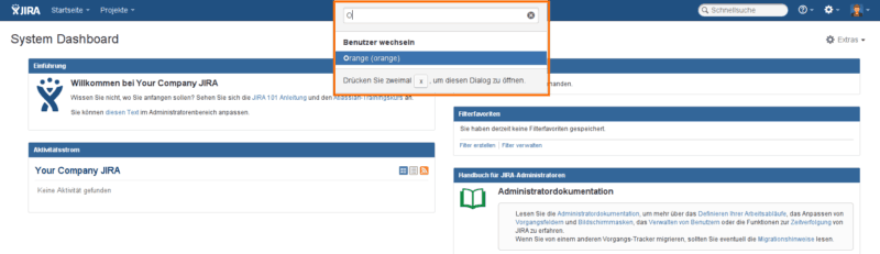 Use toolbar to switch account with free Jira add-on
