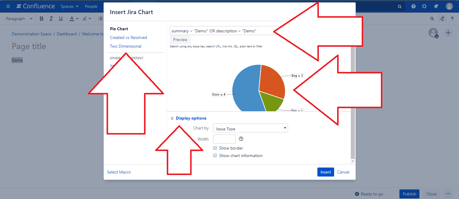 Two Dimensional charts in Confluence