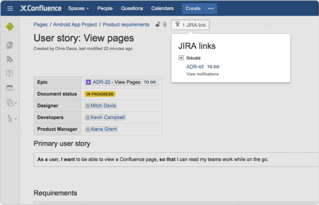switch between Jira and Confluence