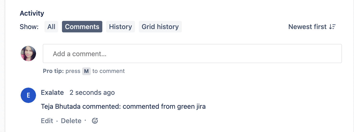 jira issue comment