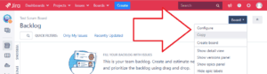 configure scrum board