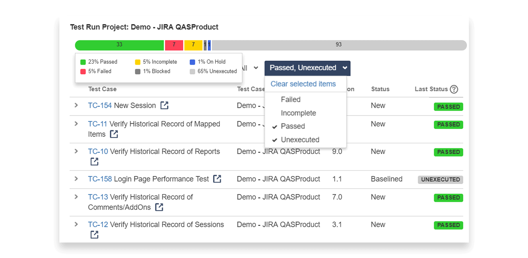 Test management app for tracking bugs in Jira