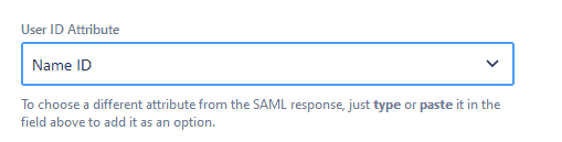 SAML SSO user ID attribute 