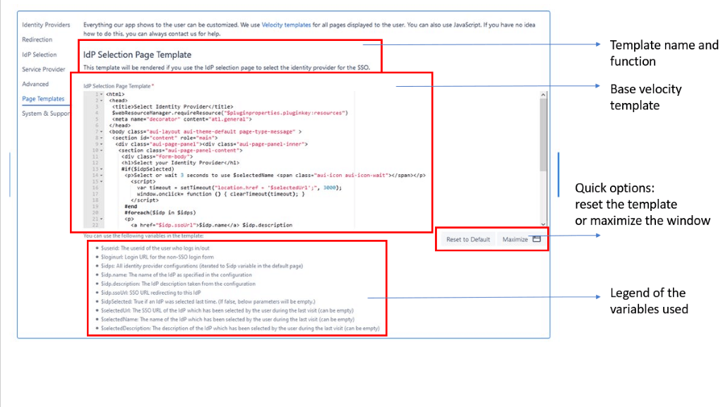 SAML SSO Jira page template 