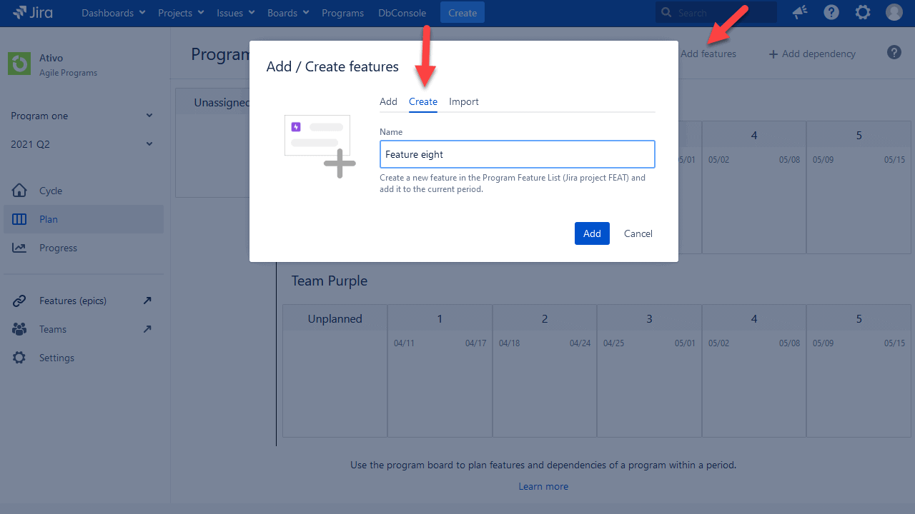 add feature to jira safe app