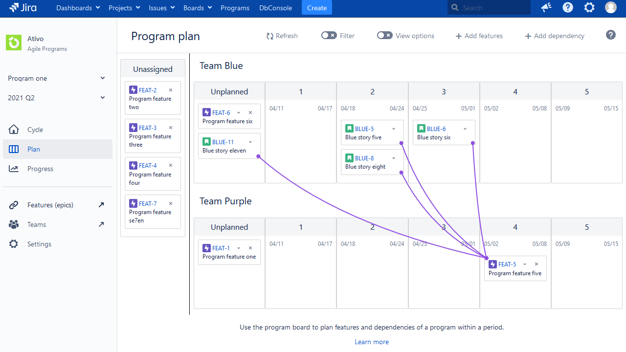 replan features in jira safe 