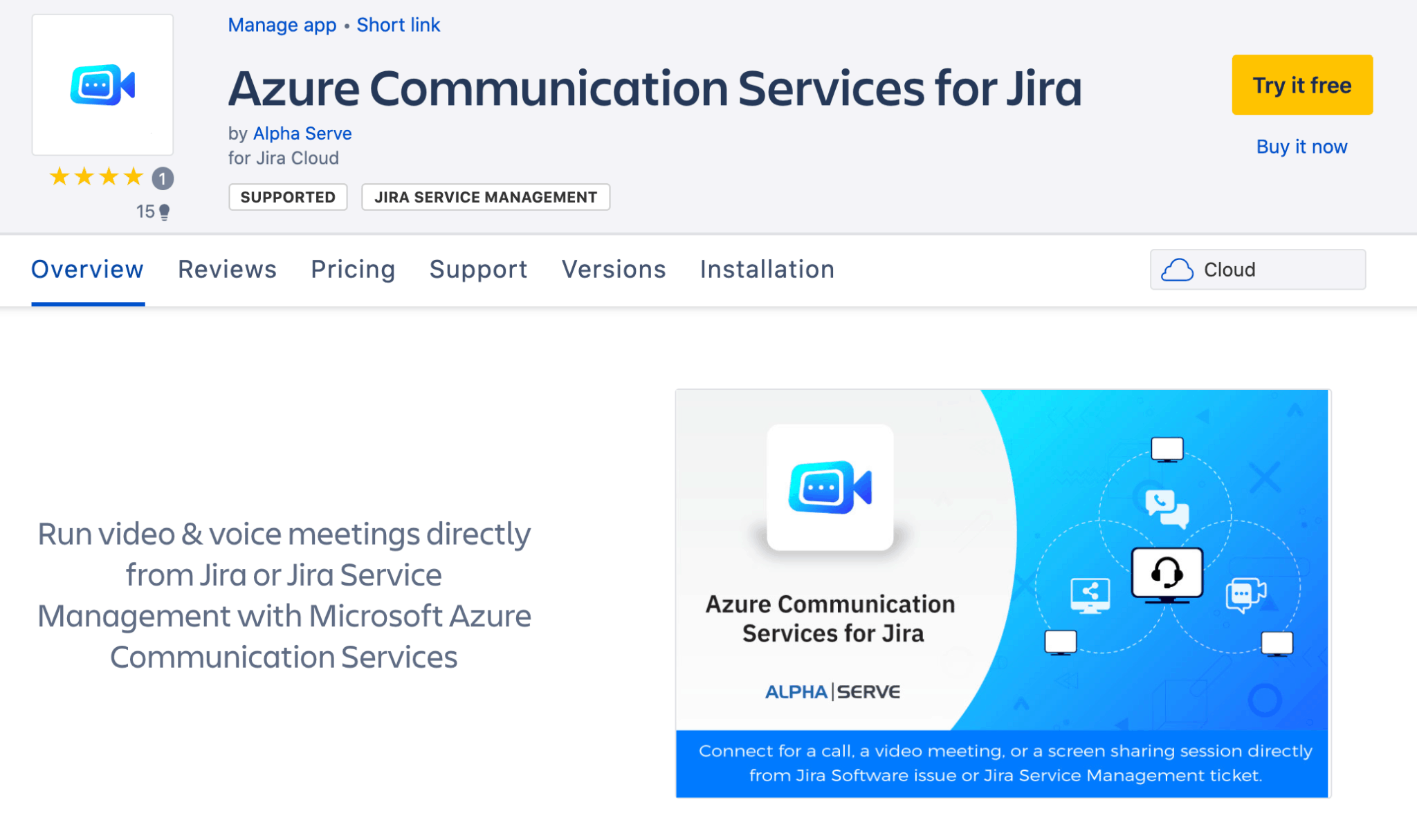 azure communication services for jira app