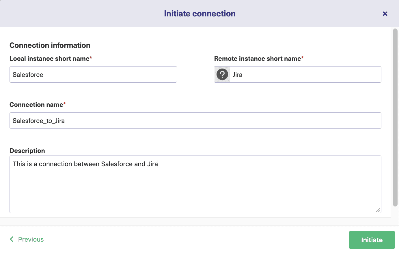 initiate Jira Salesforce connection script mode 
