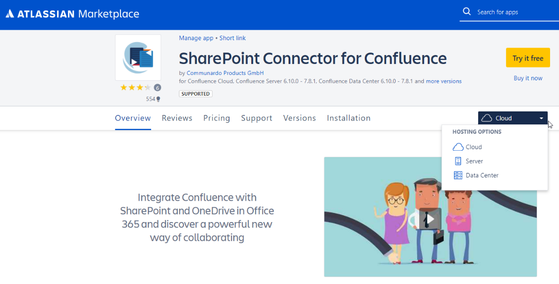 Sharepoint connector for confluence app 