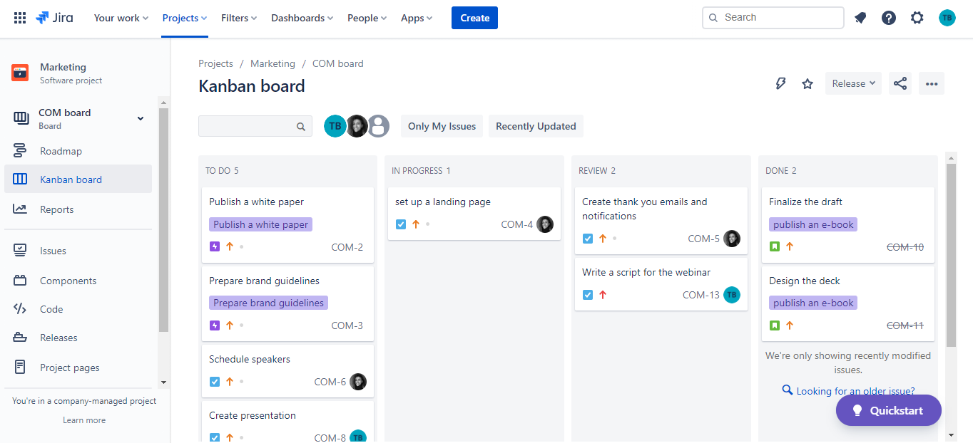 jira kanban for non-software projects 