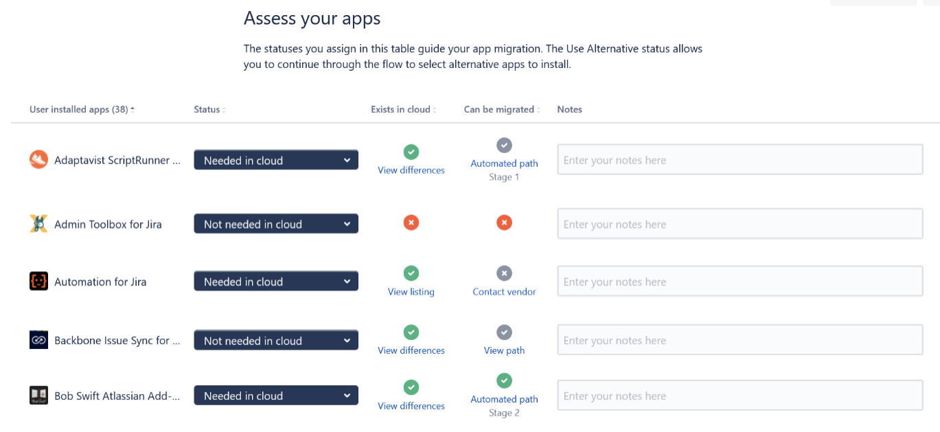 assess Atlassian apps migration 