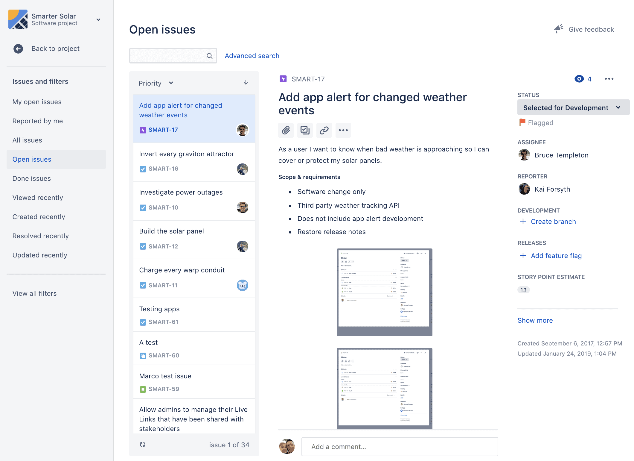 Jira work management editing and managing issues