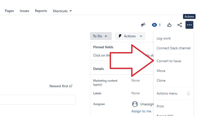 Jira subtask convert to issue